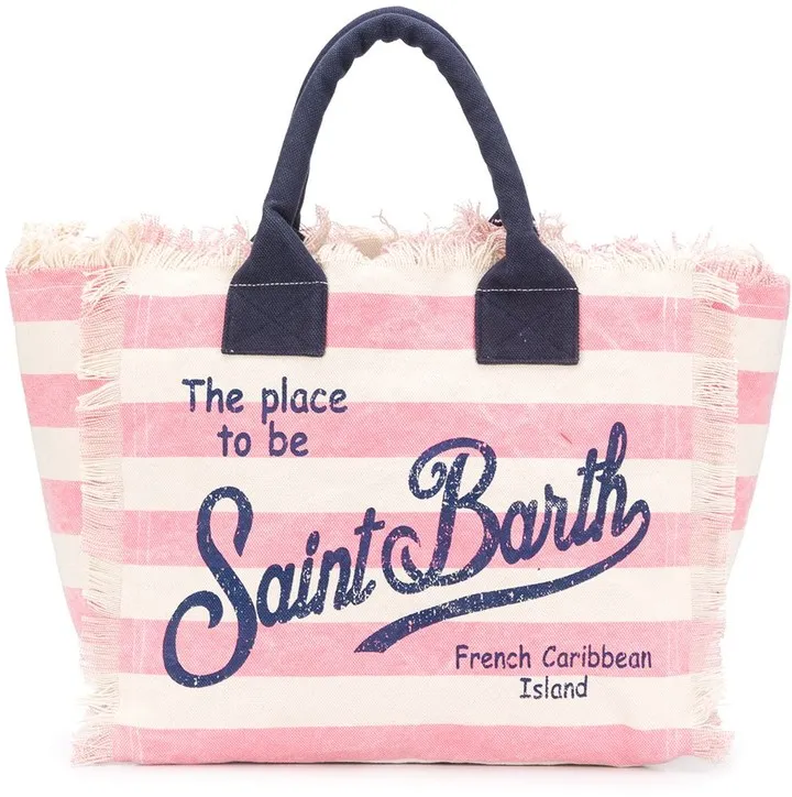 Vanity striped-print tote