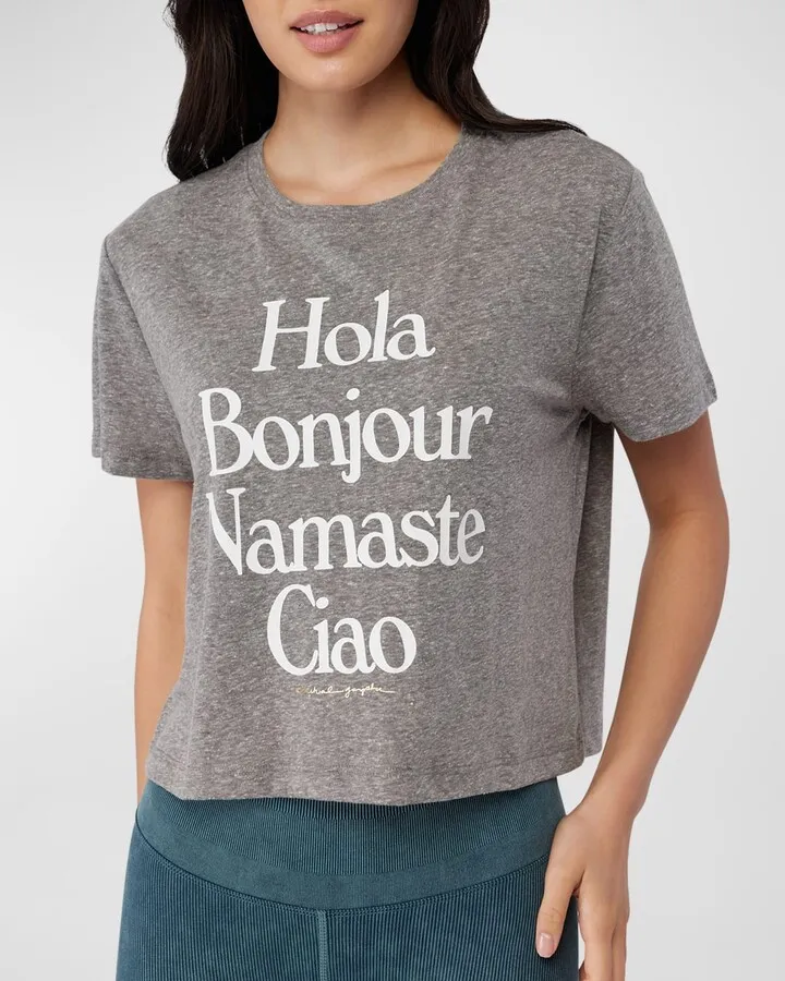 Hola Cropped Short-Sleeve Tee