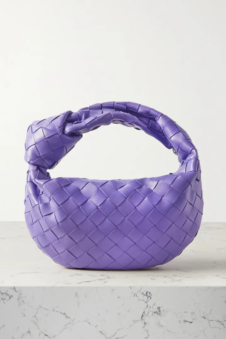 Bottega Veneta - Jodie Mini Knotted Intrecciato Leather Tote - Purple