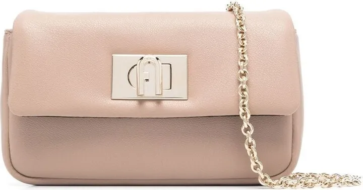 Logo-Buckle Leather Shoulder Bag