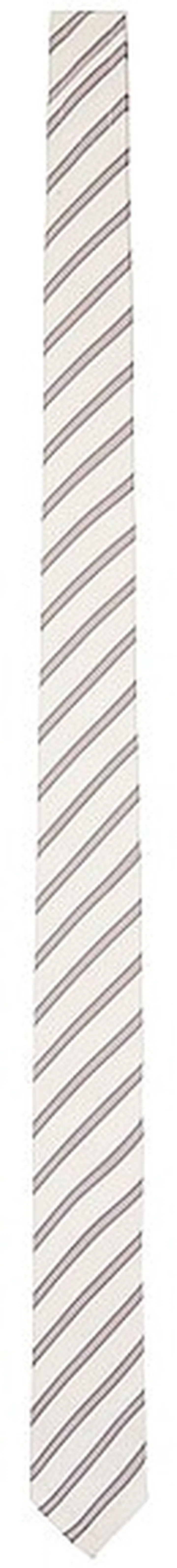 Thom Browne Micro Hairline Stripe Tie in White