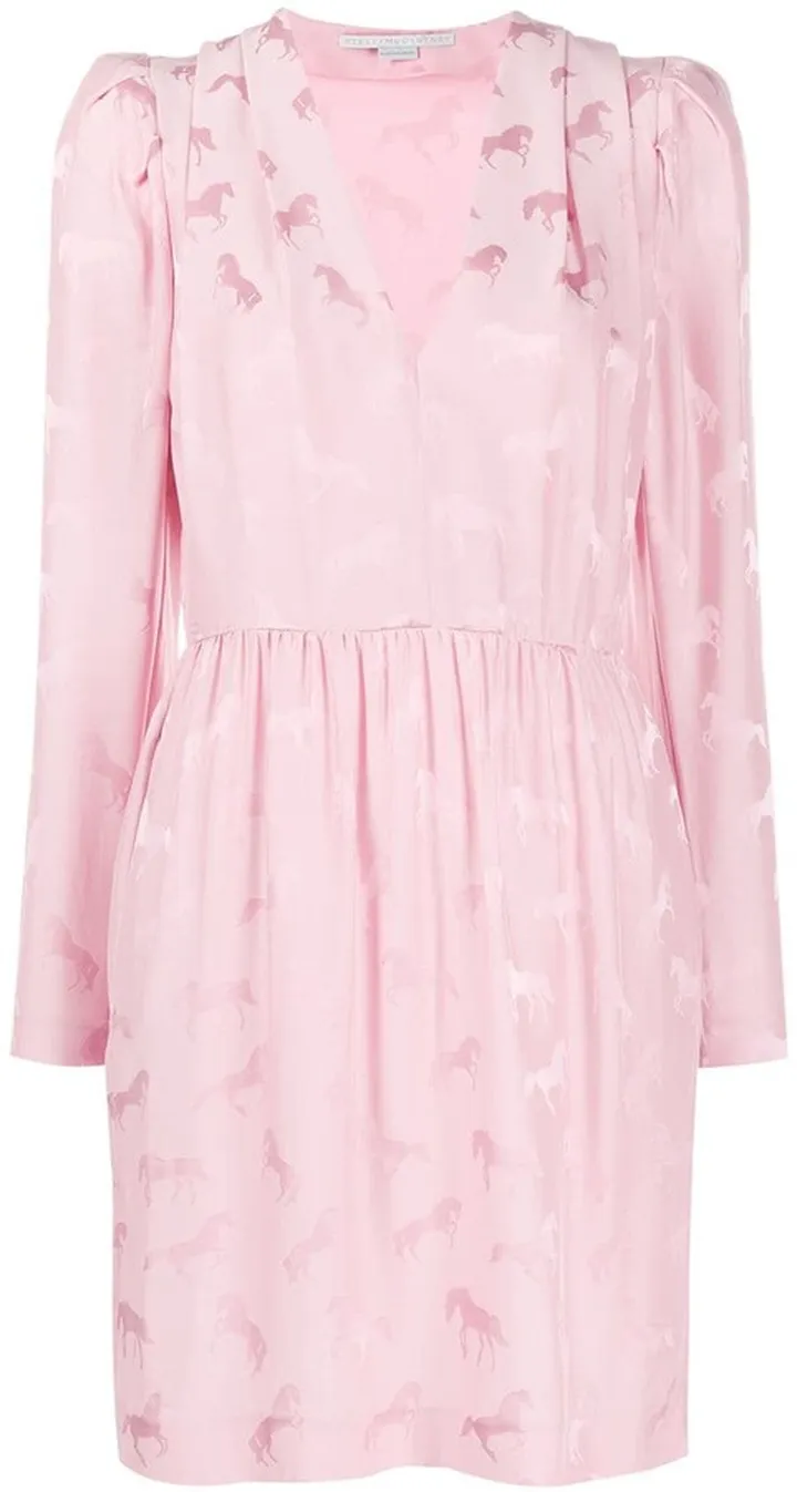 Horse jacquard long-sleeved dress