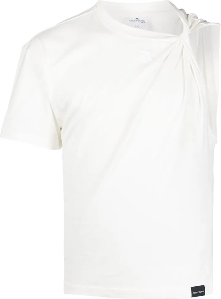 asymmetric twist jersey T-shirt