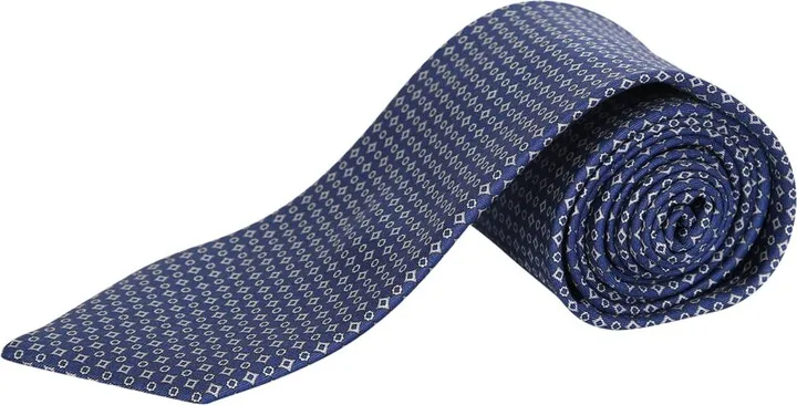 Patterned Blue Silk Tie