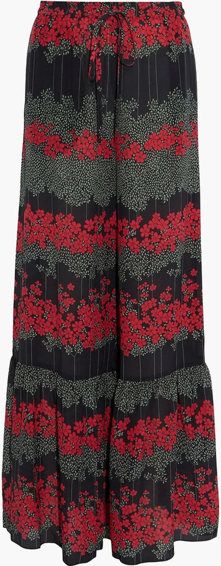Floral-print silk-georgette flared pants