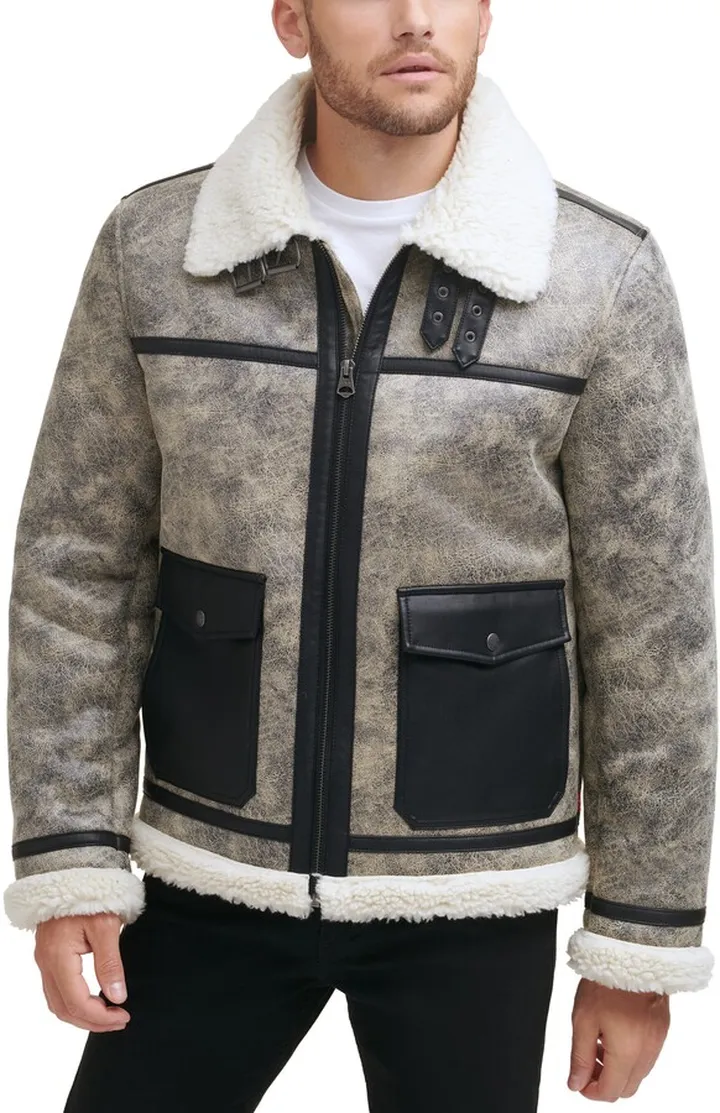 Faux Fur Collar Moto Jacket