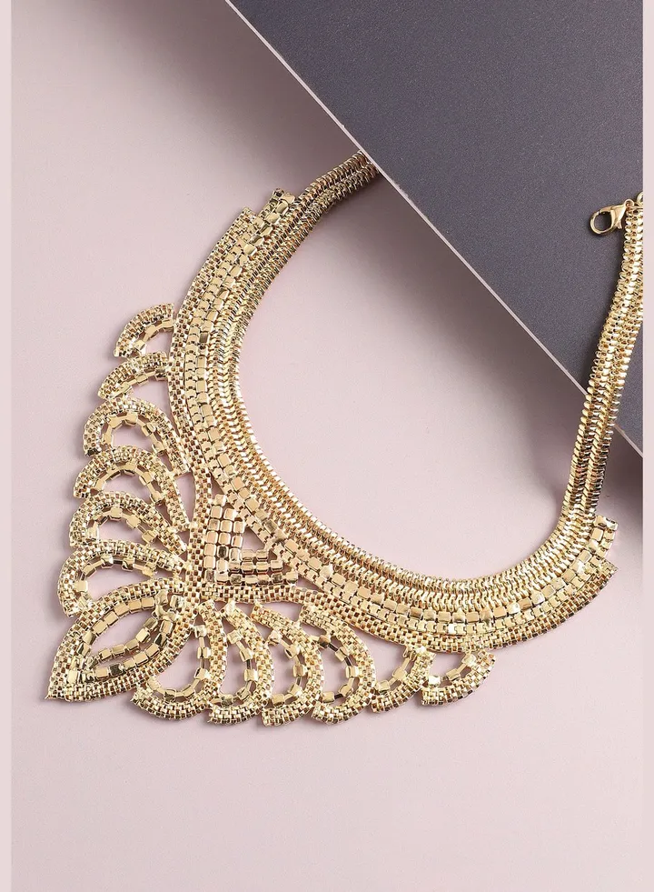 Gold Plated Party Designer Stone Statement Necklace For Women