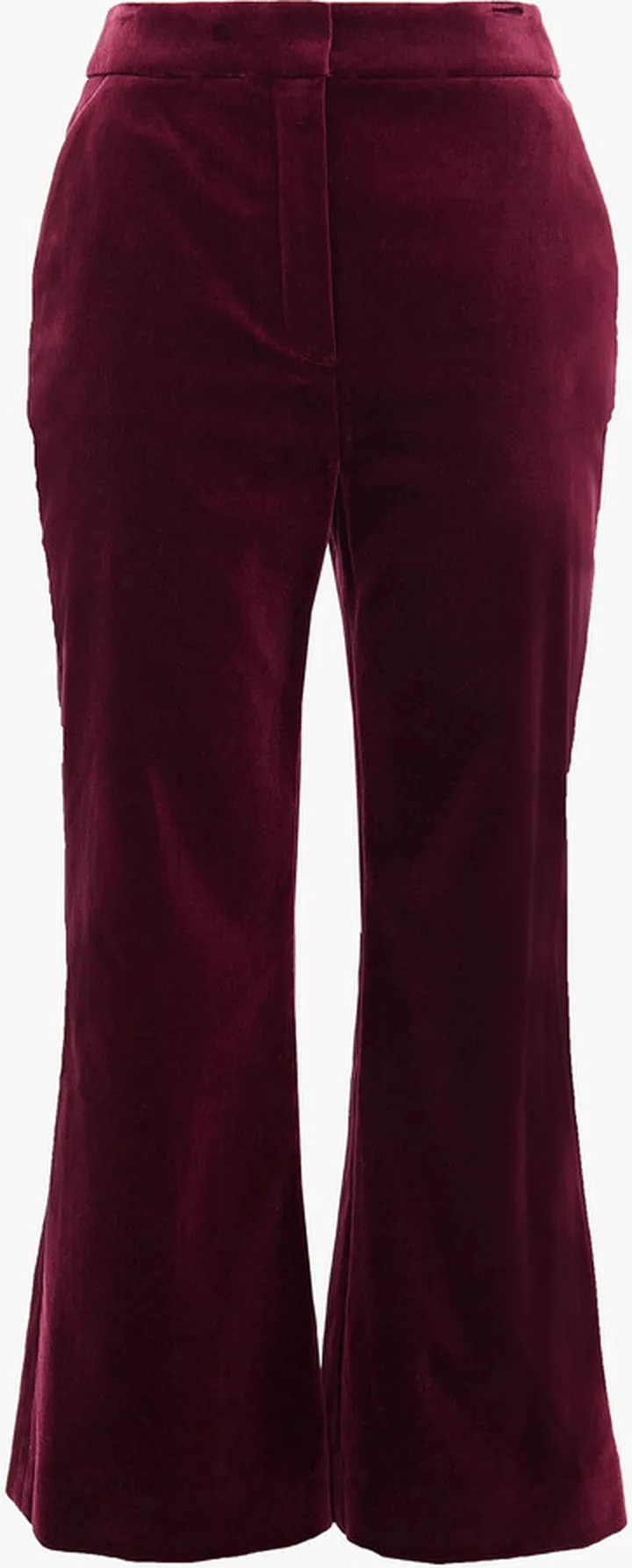 Cotton-velvet kick-flare pants