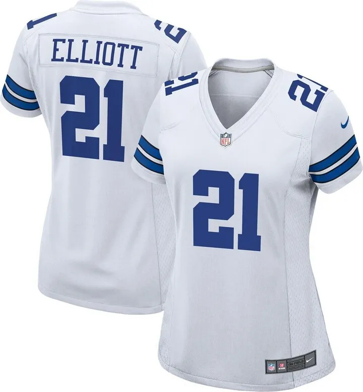 Women's Ezekiel Elliott White Dallas Cowboys Team Game Jersey