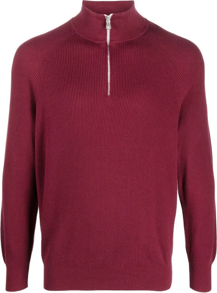 Zipped Knitted Jumper