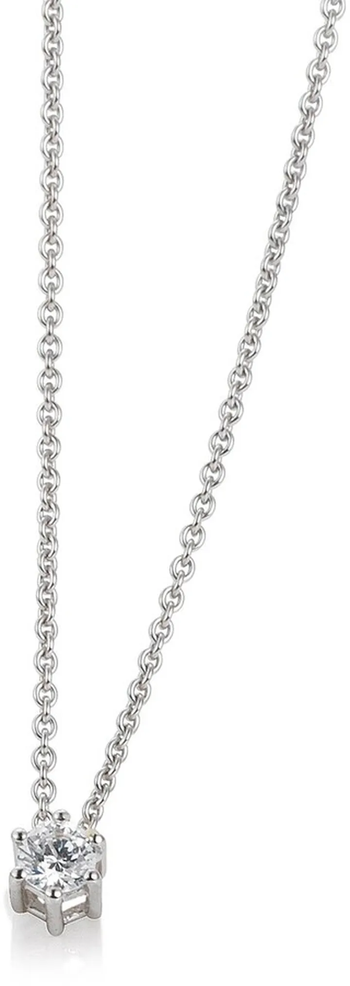 14K Gold Diamond Solitaire Pendant Necklace - 0.20 ctw