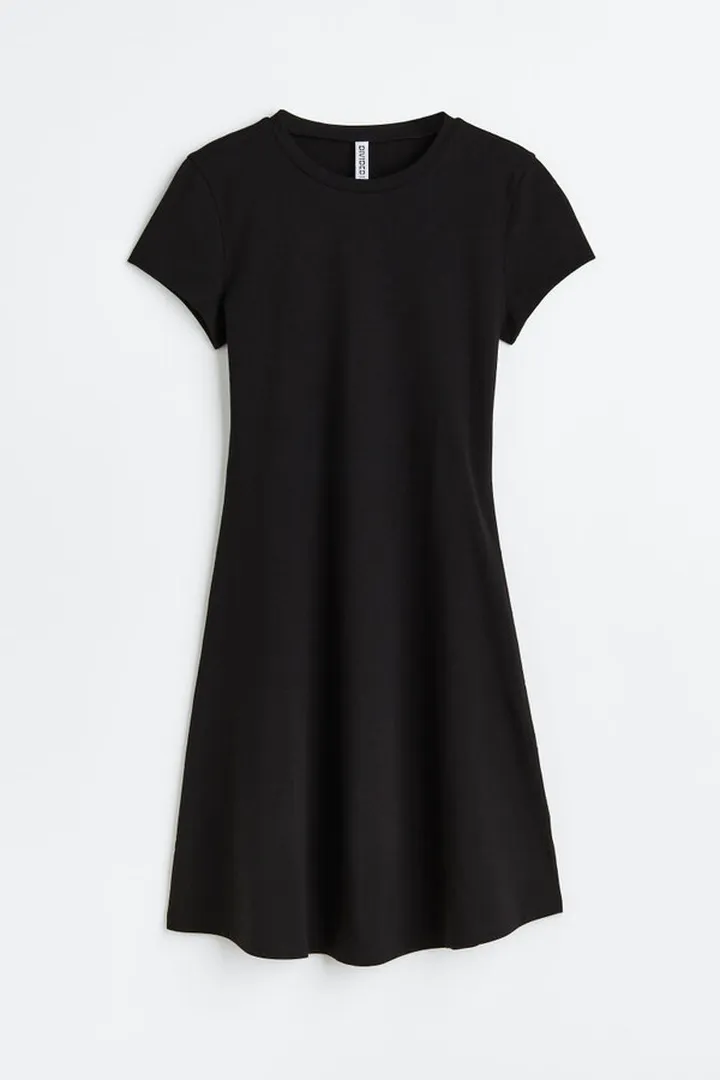 Jersey Dress with Flared Skirt