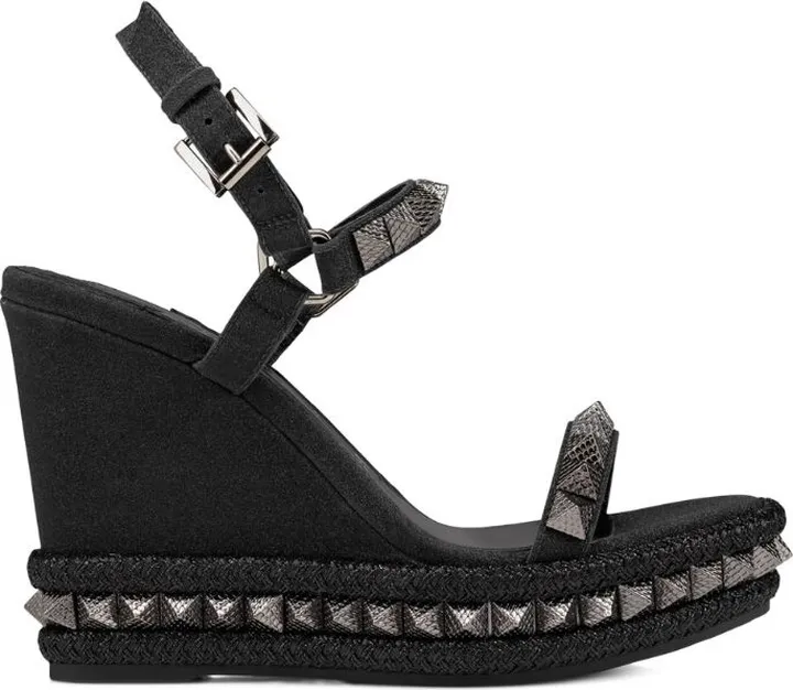 Christian Louboutin Pyraclou Glitter Wedge Sandals 110