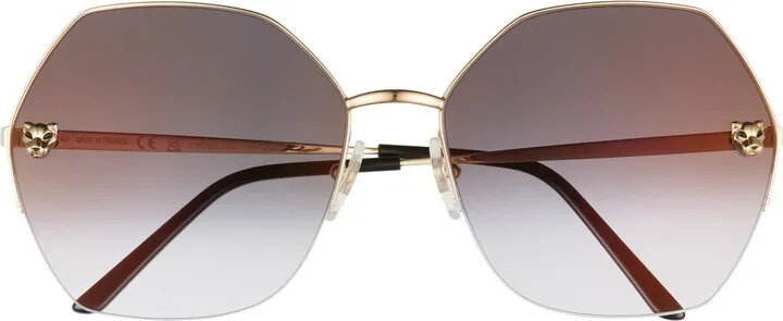 62mm Gradient Oversize Geometric Sunglasses