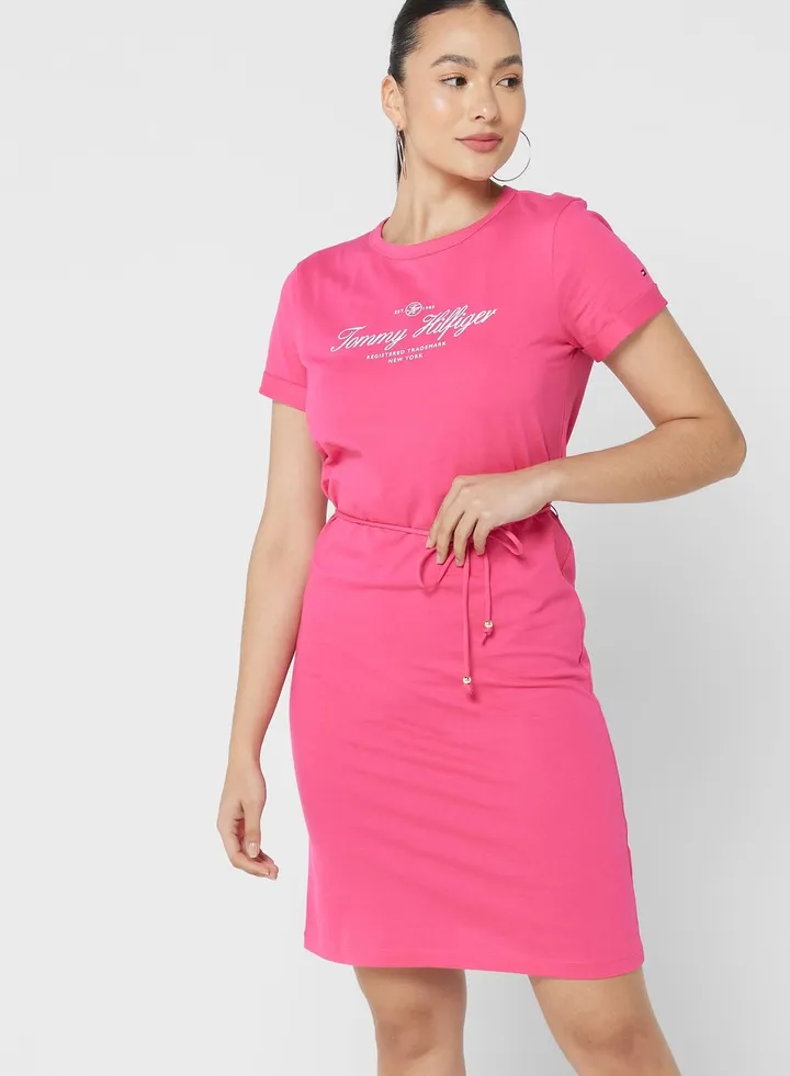 Logo Graphic Knitted Dress