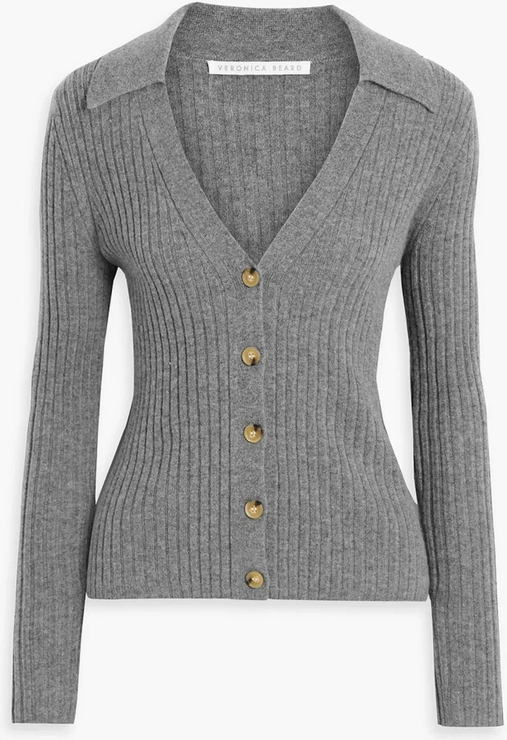 Lazana ribbed cashmere cardigan