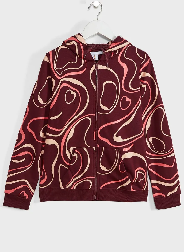 Girls All Over Abstract Pattern Hoodie