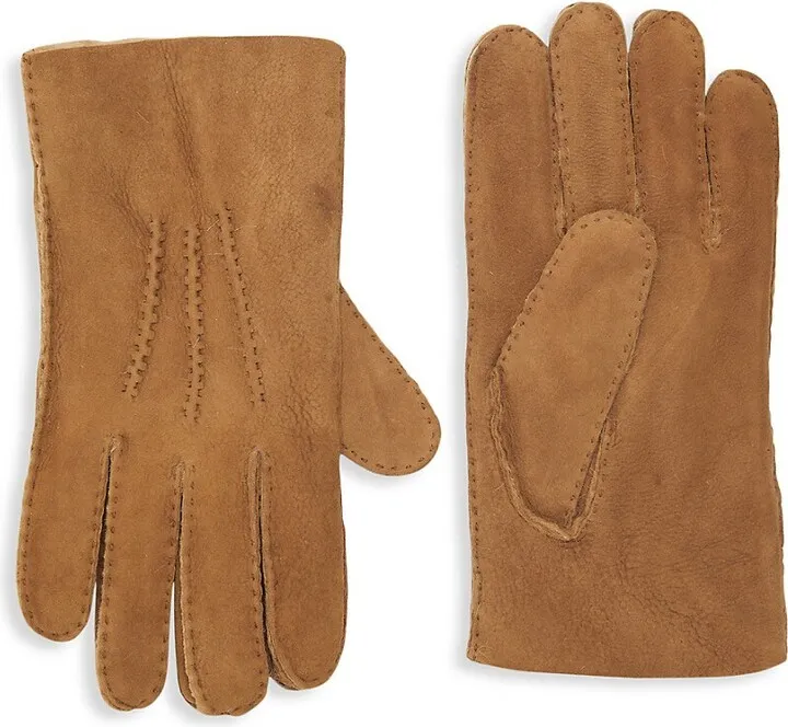 Shearling-Lined Leather Gloves
