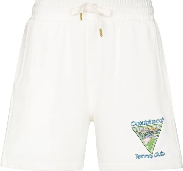Tennis Club motif organic cotton shorts