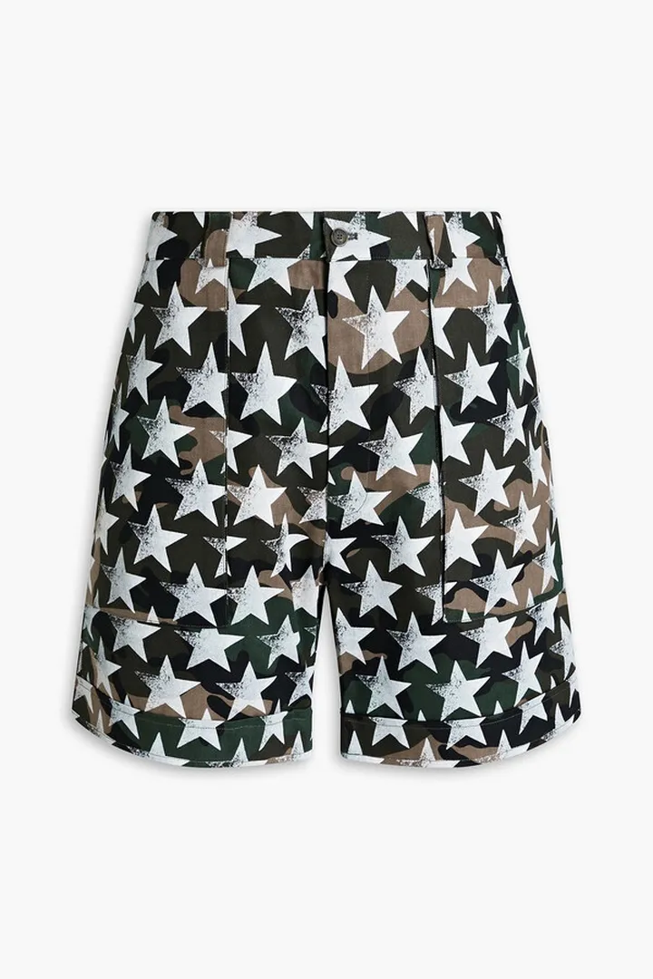 Printed cotton-twill shorts