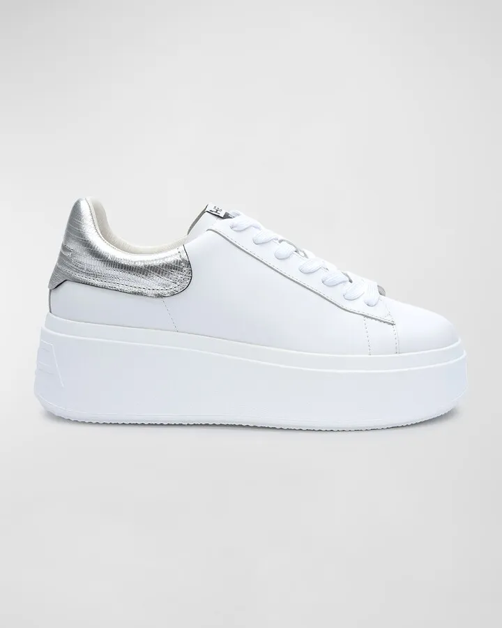 Moby Bicolor Leather Platform Sneakers