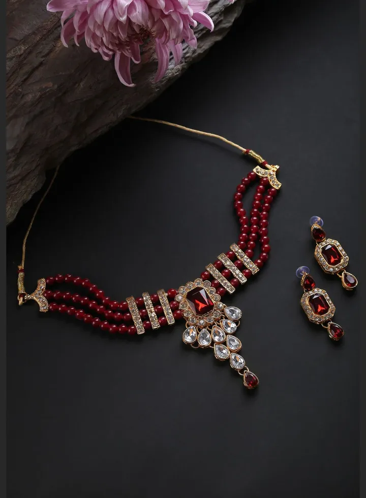 Gold-Plated Contemporary Jewellery Set