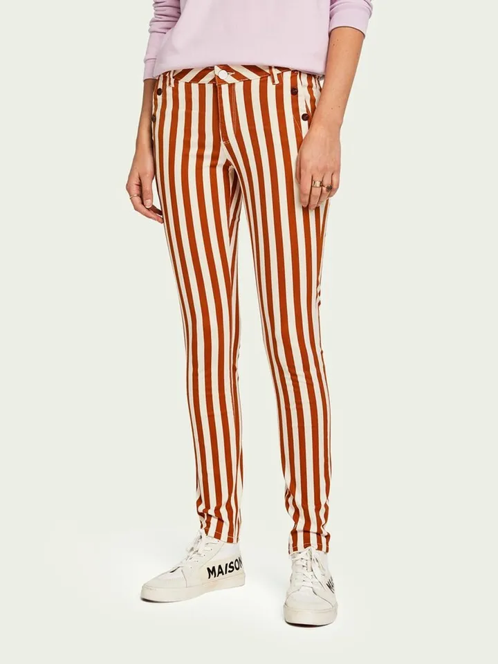 Scotch & Soda La Bohemienne - Striped Trousers | Mid Rise Skinny Fit