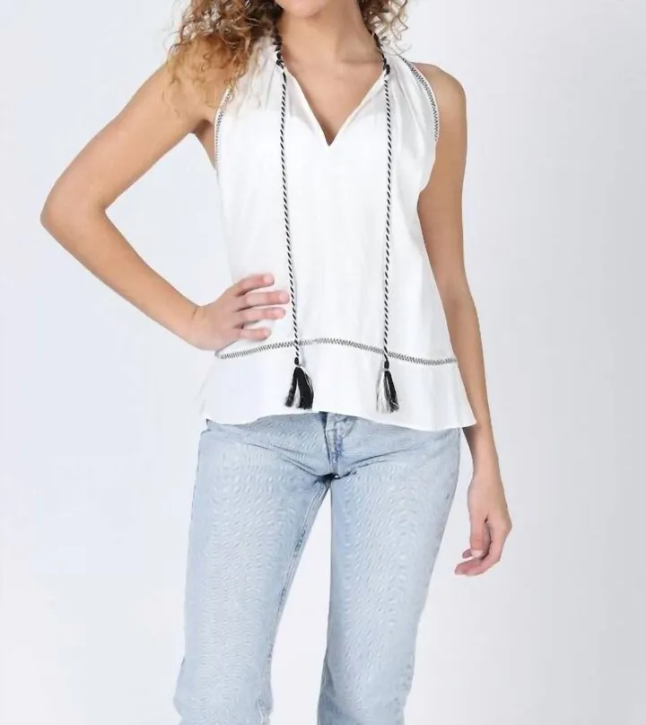 Oak Halter Top in White