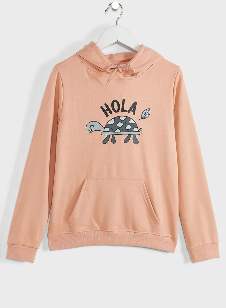 Girls Printed Hoodie