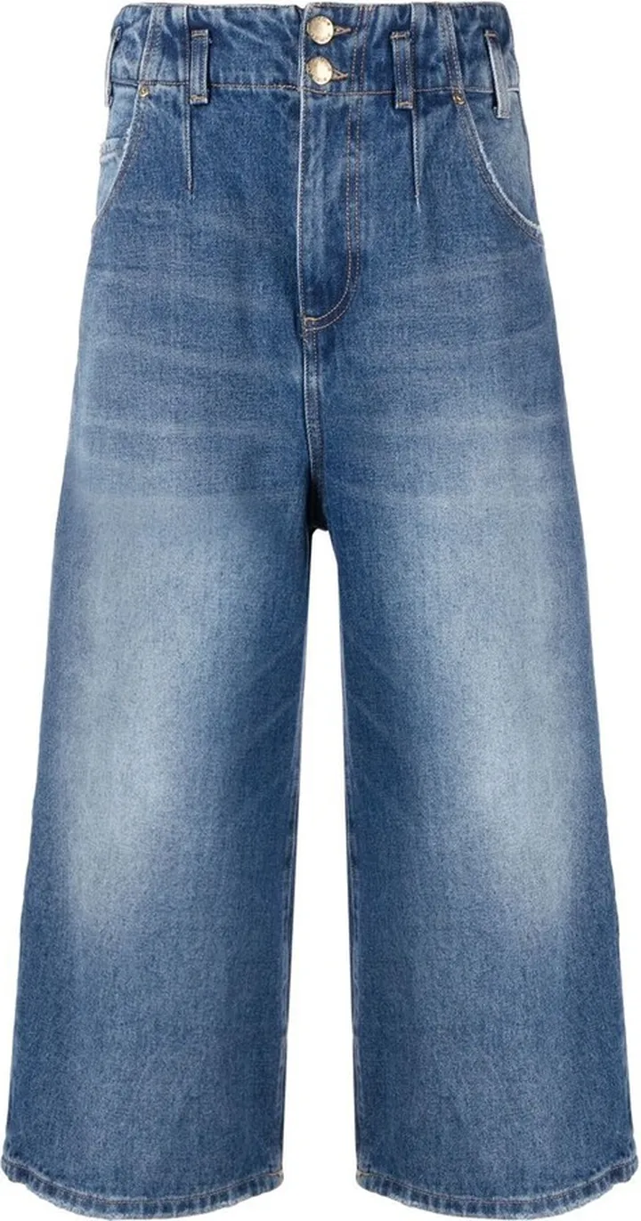 Wide-Leg Cropped Jeans