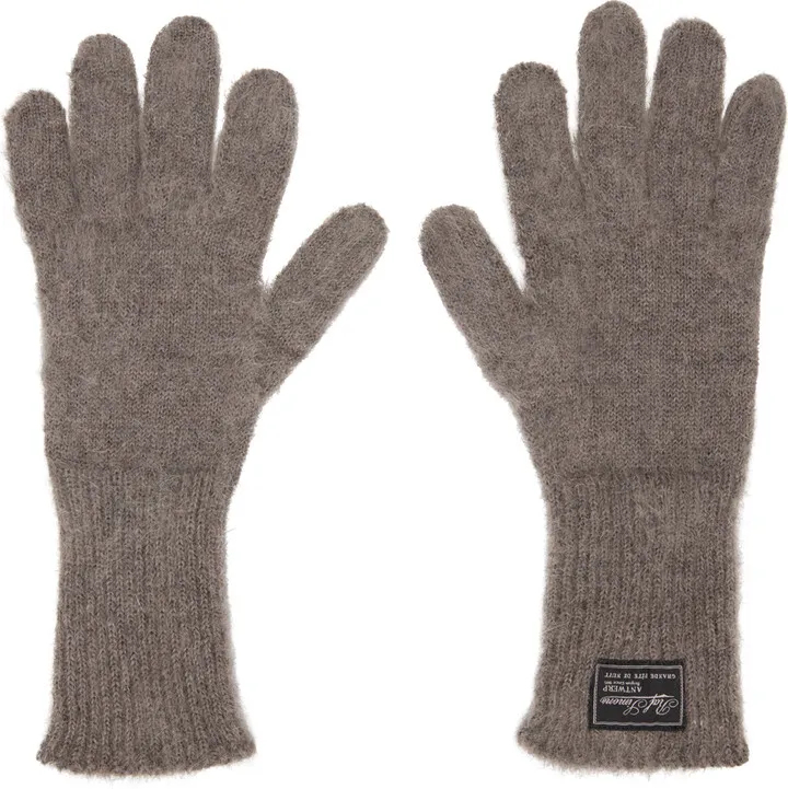 Raf Simons Taupe Mohair Gloves