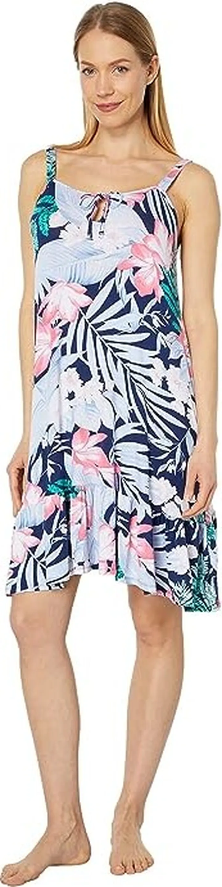 Tommy Bahama Sleeveless Short Gown (Navy Floral) Women's Pajama
