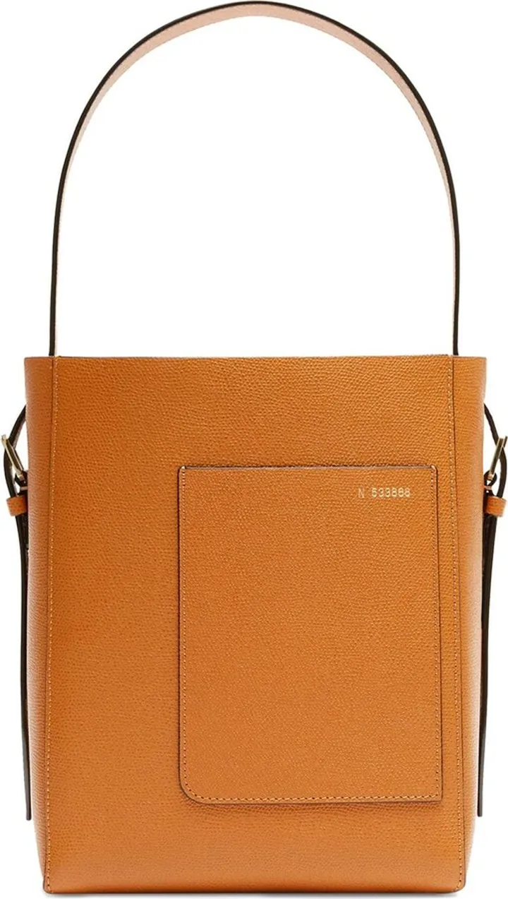 Small Bucket soft grain leather tote bag