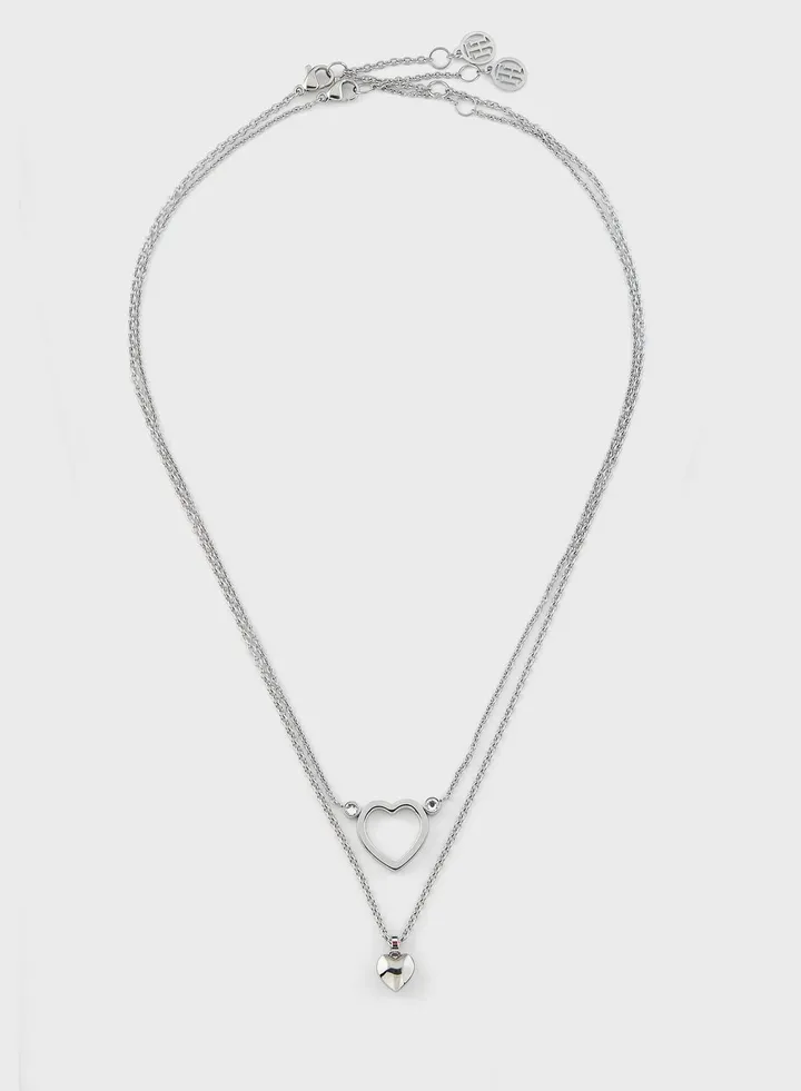 Stainless Steel With Crystal Necklace