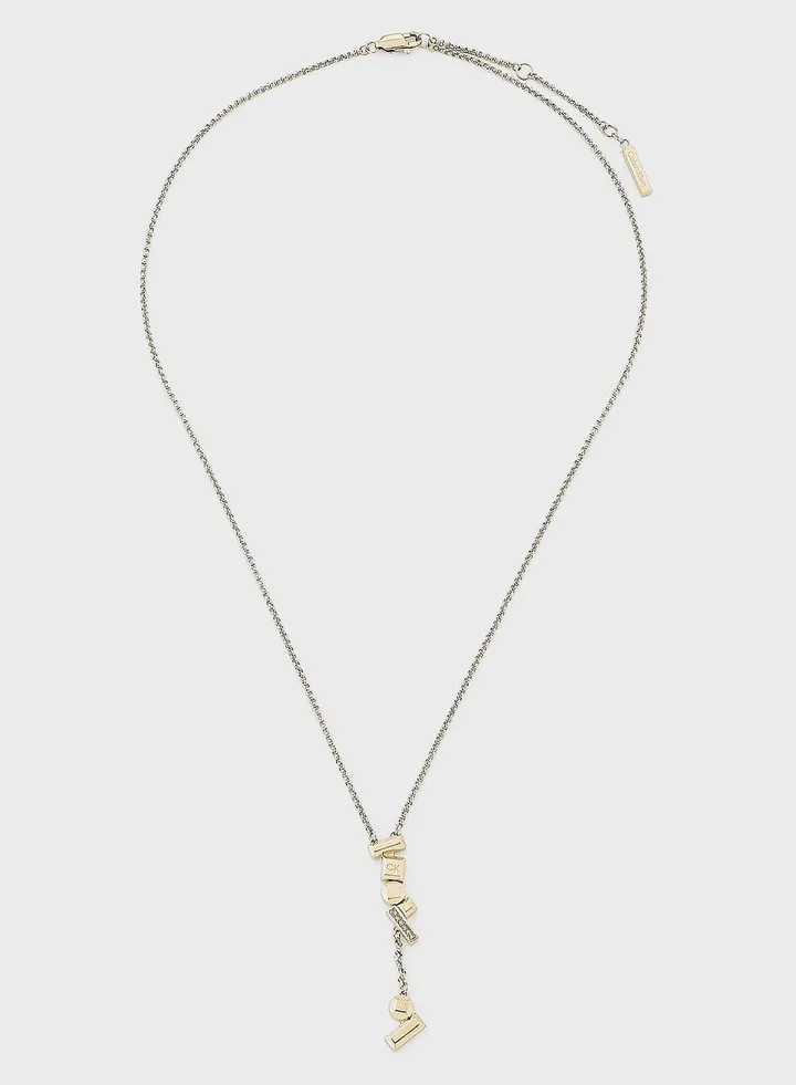Ionic Gold Stainless Steel With Crystal Necklace