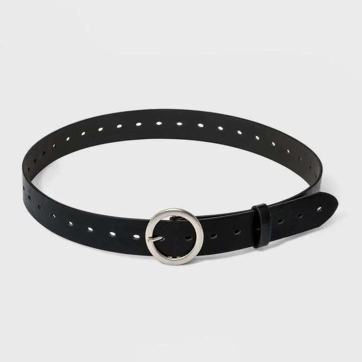 Women's Plus Size Center Bar Belt - Ava & Viv™ Black 1X