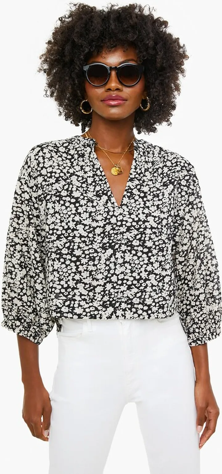 Black And White Tiny Flowers Topa Popover