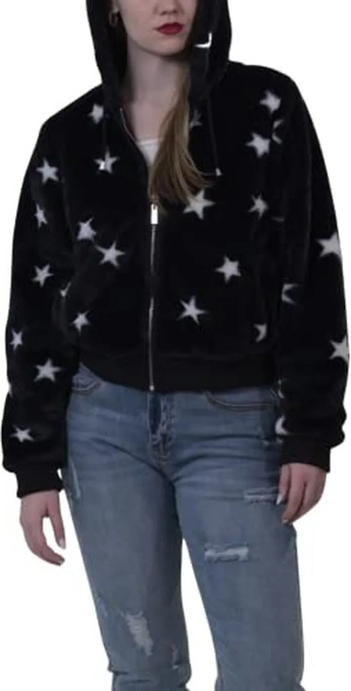 JOUJOU Women's Hooded Faux Fur Jacket