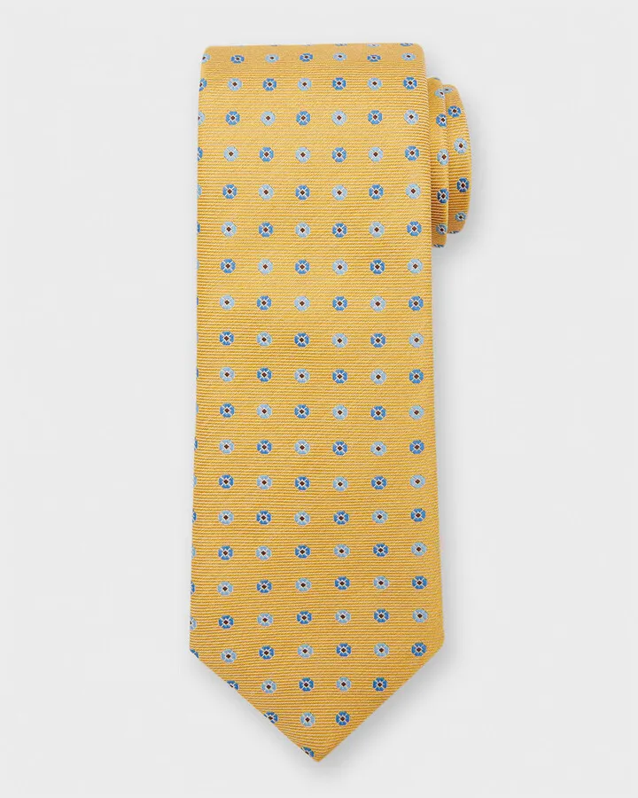 Men's Micro-Medallion Silk Tie