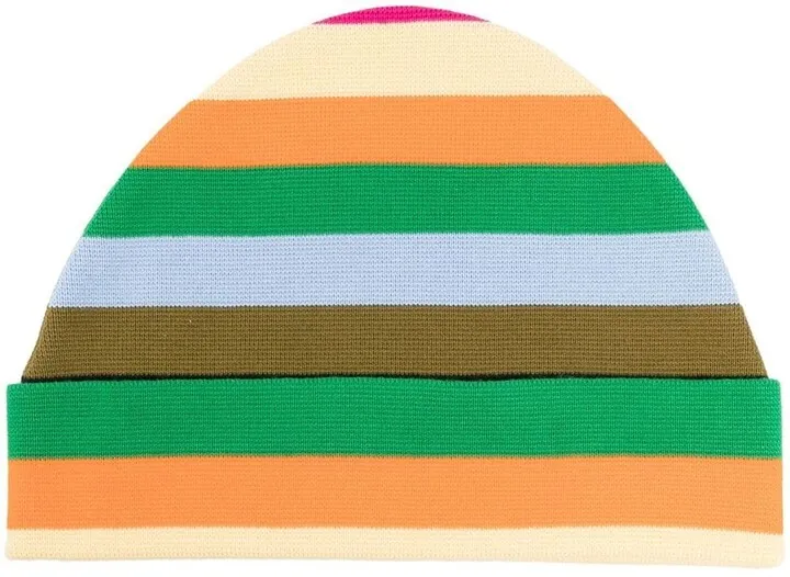 Rainbow-Stripe Cotton Hat