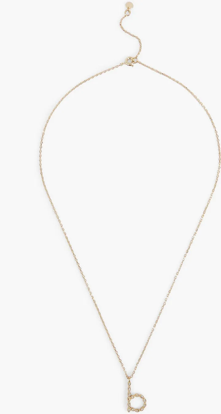 Gold-tone crystal necklace