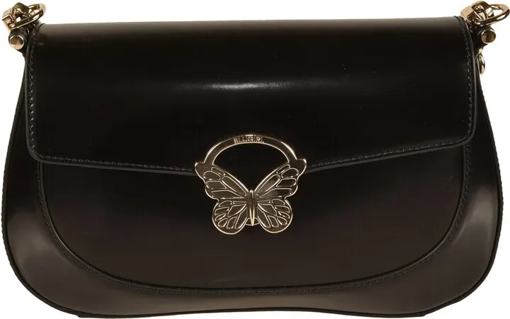 Butterfly Logo Flap Shoulder Bag