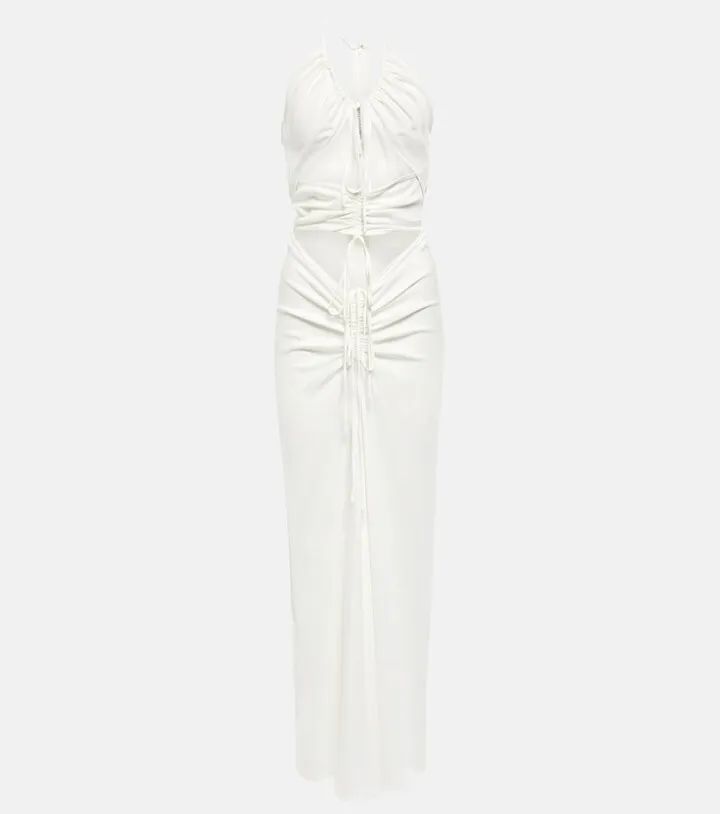 Cutout halterneck maxi dress