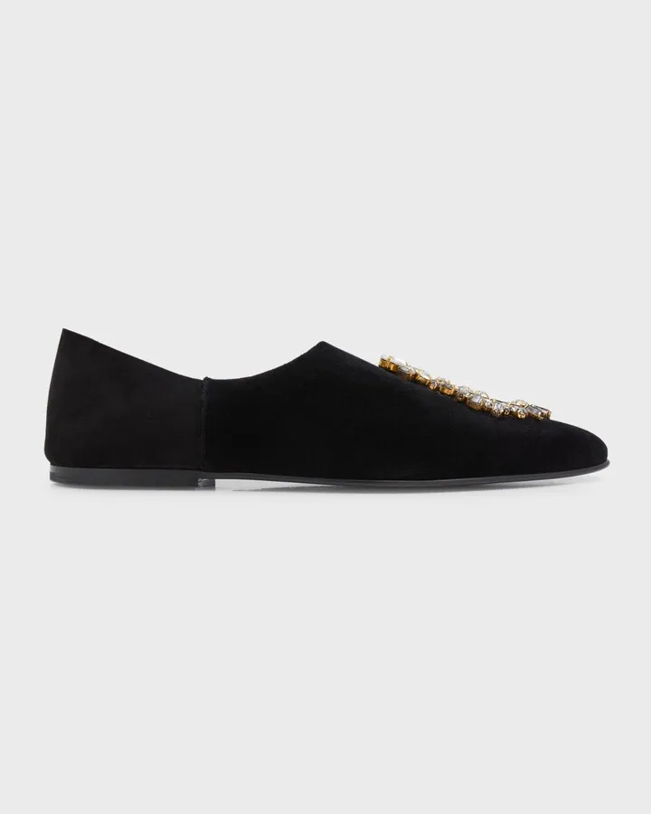Men's Jason Brooch Velvet Slippers