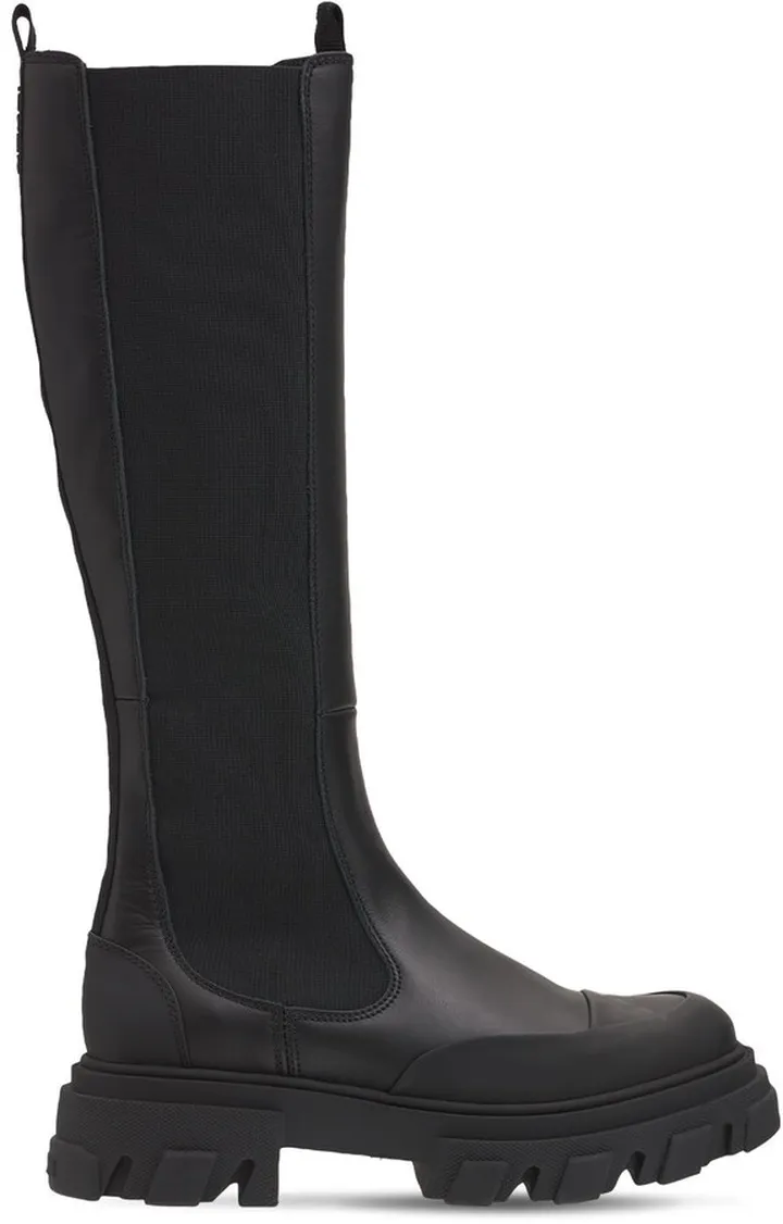 50mm Tall leather Chelsea combat boots