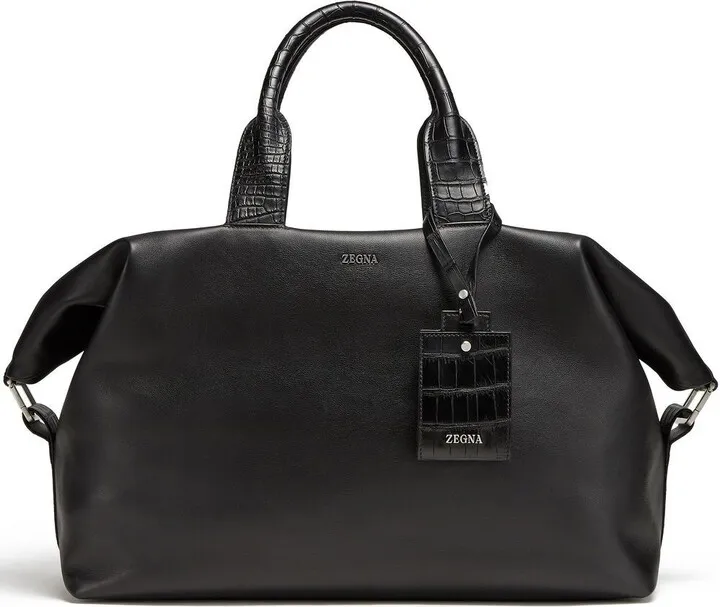 Alligator-Leather Holdall Bag