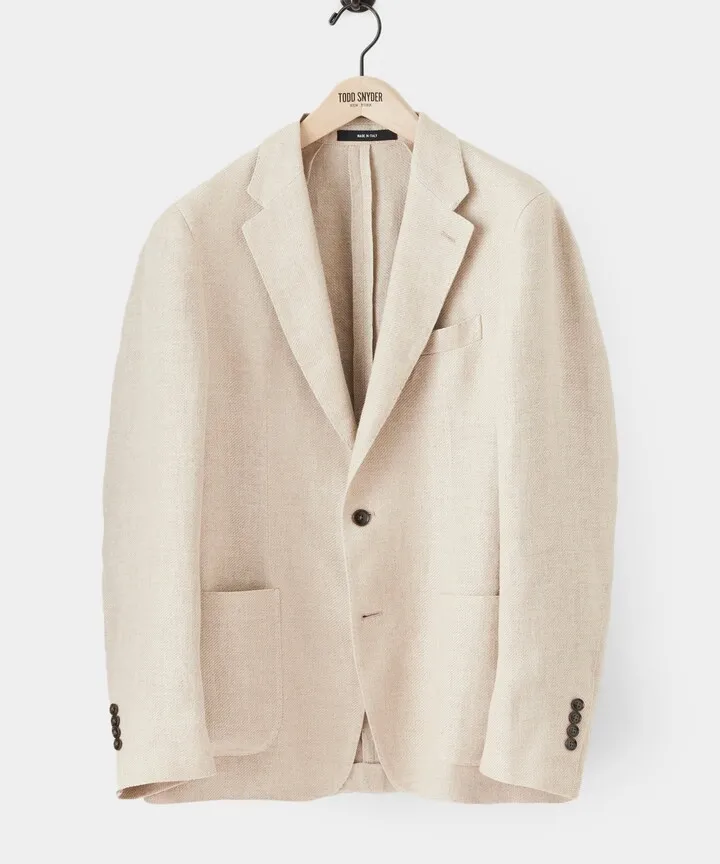 Italian Linen Madison Sport Coat in Khaki