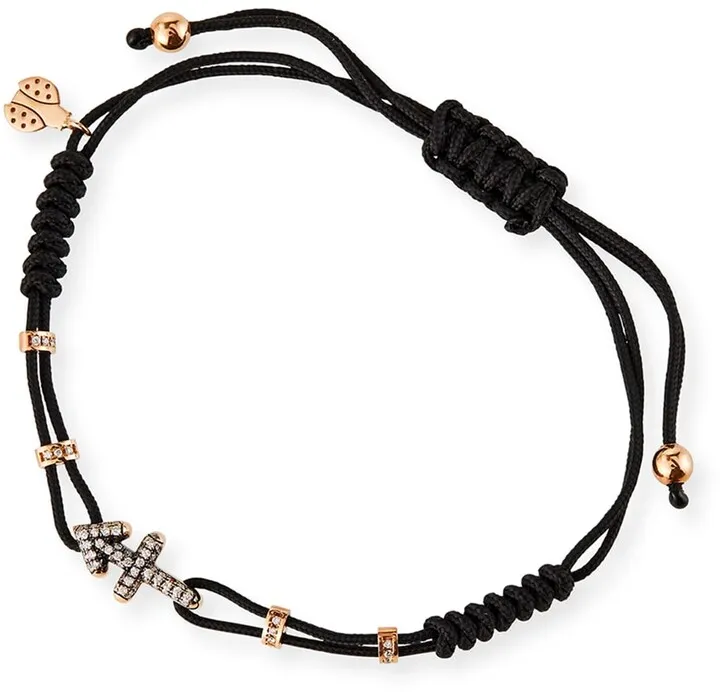 18k Pink Gold Diamond Sagittarius Pull-Cord Bracelet