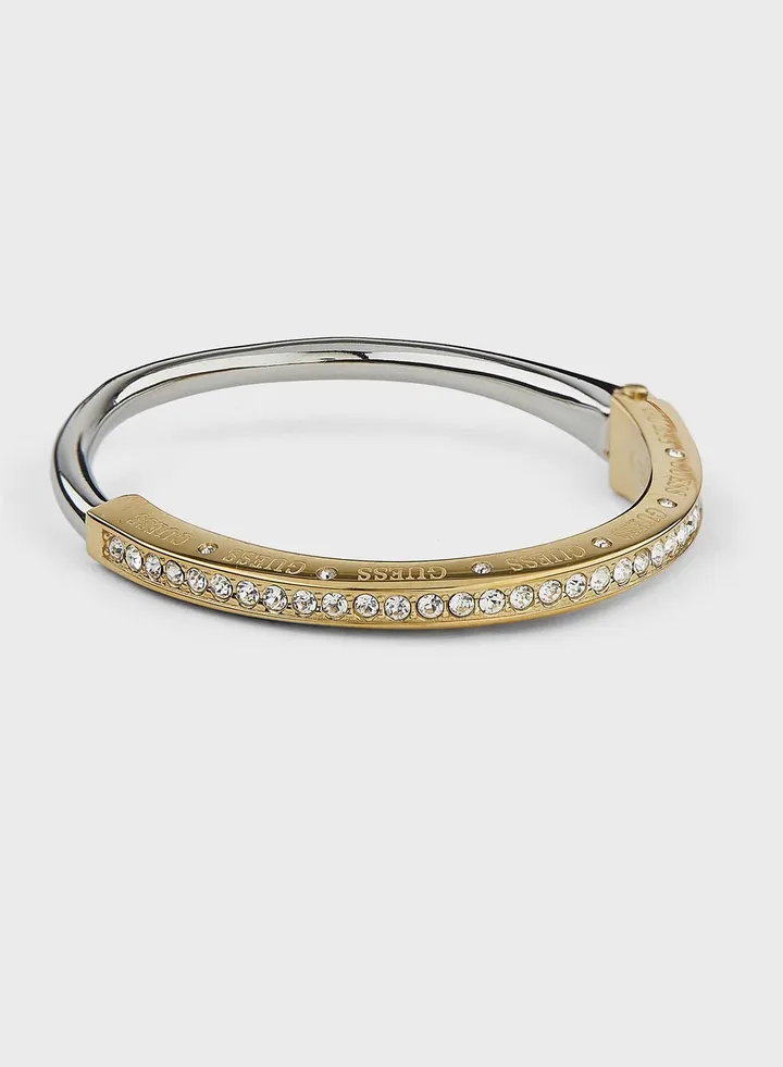 Half Round Pave Bangle Bracelet