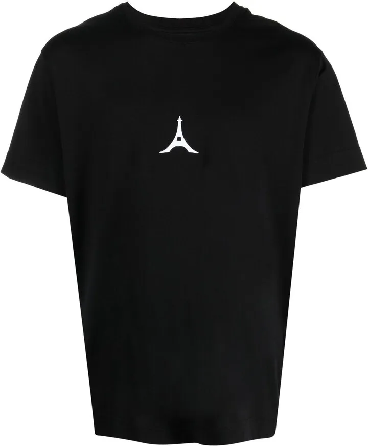 Black Logo Print Cotton T-Shirt